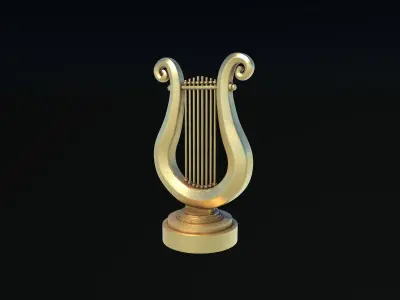 Golden lyre  3D model