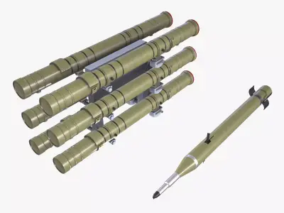 9M120 Ataka Rocket Launcher Low-poly 3D model
