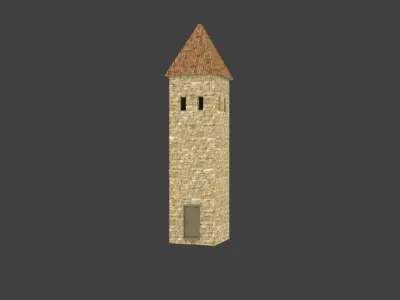 Castle tower Free low-poly 3D model
