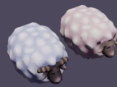 Sheep Low-poly 3D model get