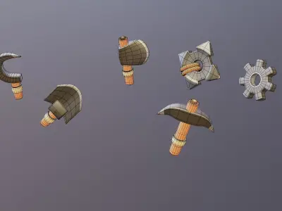 Low Poly Weapons Pack Low-poly 3D model Low-poly 3D model