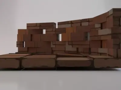 Round Barricade  Low-poly 3D model