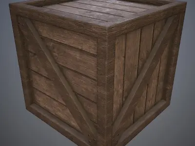 PBR Wooden Crate Low-poly 3D model purchase