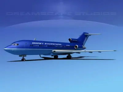 Boeing 727-100 Braniff Intl 1 3D model