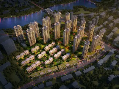 3Dmax fashion city commercial square building 438 3D model