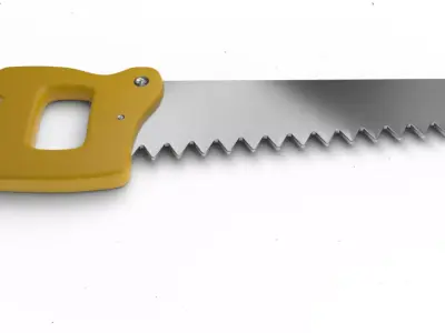 Low Poly 3D cartoon saw Low-poly 3D model