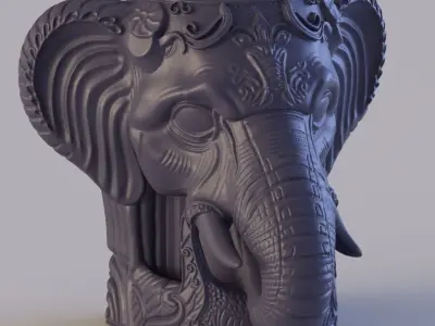 Elephant Head Wine Holder 3D print model