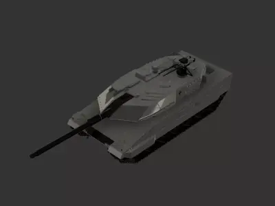 German Leopard 2A7 Low-poly 3D model