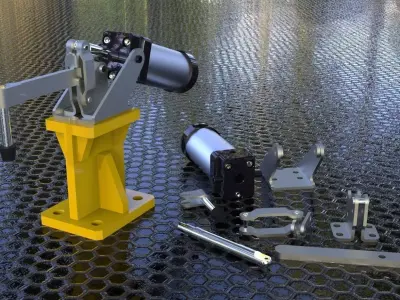 Pneumatic Clamp Free 3D model