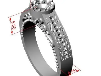 Flower ring removeable outside part 3D print model