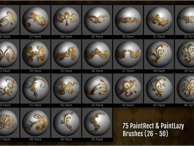 Flourish Maker 300 ZBrush Brushes 3D model
