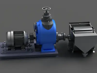 pump water liquid centrifugal machine industrial heavy motor 3D model