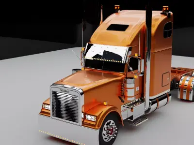 Modelo 3D del Freightliner Classic XL custom Low-poly 3D model