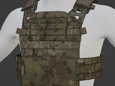 C2R Fast Fulcrum Plate Carrier Low-poly 3D model