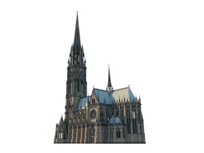 St Nicholas Cathedral Reconstruction Low-poly 3D model