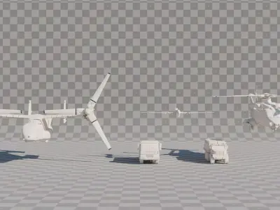 Modern Army Vehicle Warfare Pack Low-poly 3D model