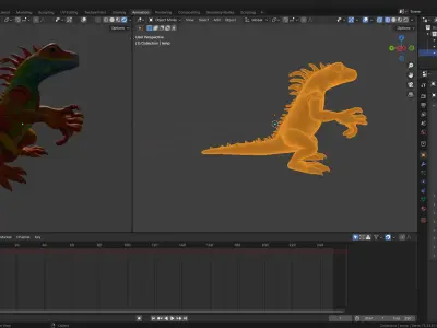 Rainbow Iguana 3D model