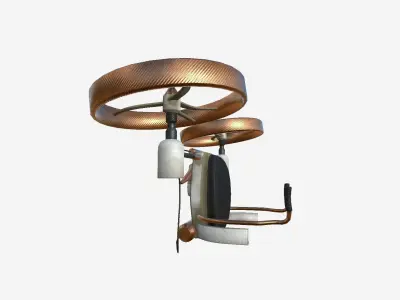 Jetpack Electric B02 White Copper  - SciFi Character Design Low-poly 3D model