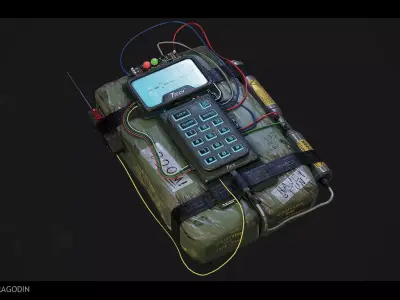 C4 Explosive Bomb Low-poly 3D model