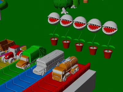 Monster Plant Eating Vehicles 3D model