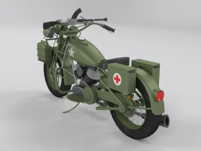 Harley Davidson WLA 1942 Low-poly 3D model