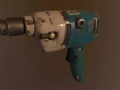Old drill Low-poly 3D model