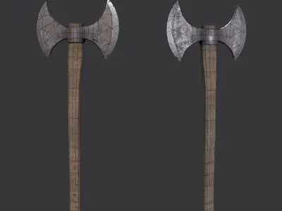 Battle ax Free low-poly 3D model