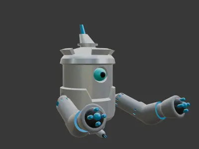 AA  Sci-Fi Combat Drone with Rigged Armature 3D model