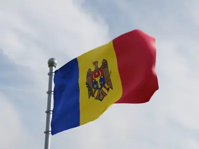 Animated Moldova Flags 3D model