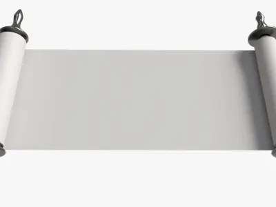 Ancient Scroll With Metal Rods clean 02 3D model