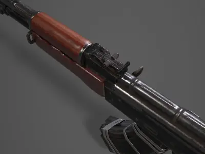 AK47 - PBR Weapon and Game Ready Low-poly 3D model