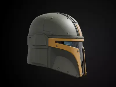 Stylized Interstellar Bounty Hunter Helmet - Galactic Tracker 3D print model