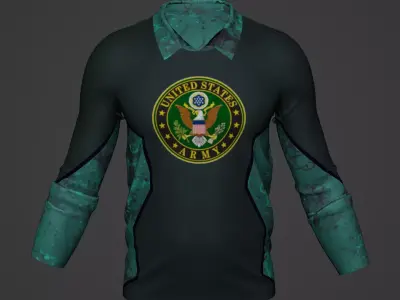 Military Soldier Clothing T-shirt Low-poly 3D model 57