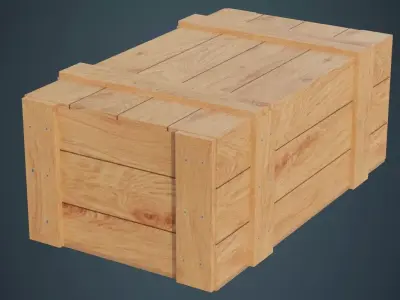 Wooden Box 3A Low-poly 3D model