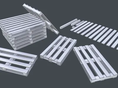 wood pallets Low-poly 3D model get