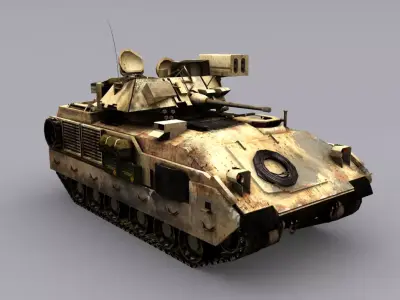 M2 Bradley with back interior Low-poly 3D model