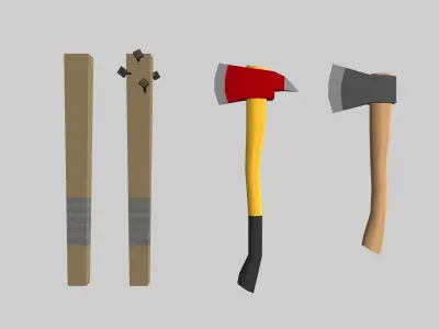 Low poly Melee and Tools Low-poly 3D model