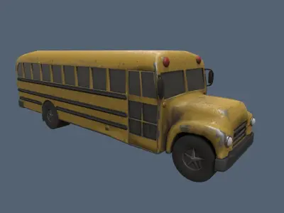 School bus Low-poly 3D model