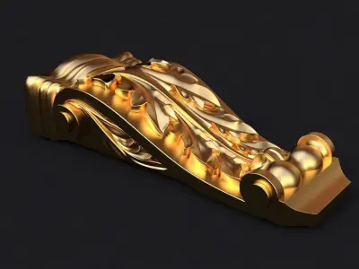 pilaster gold ornate column 3D model