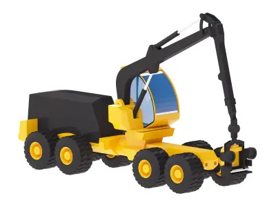 Harvester Forestry 1165 Simplified Low-poly 3D model