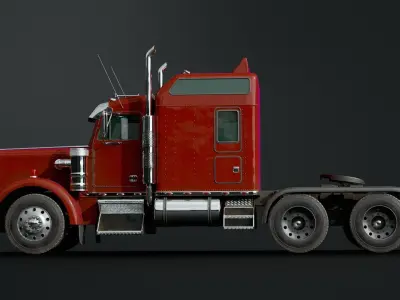 American semi truck 3D model purchase