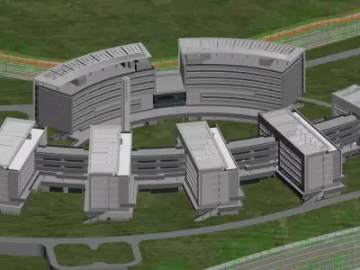 Modern Architectural Exterior Eco Campus Masterplan 3D model