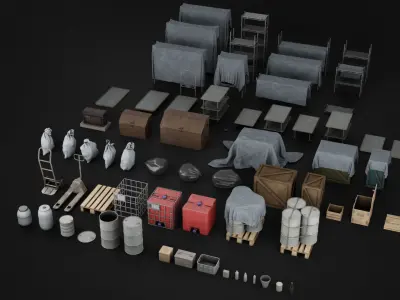 Warehouse Props Pack Low-poly 3D model
