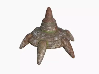 Alien Spaceship UFO G11 Abandoned - Sci Fi Spacecraft Design Low-poly 3D model
