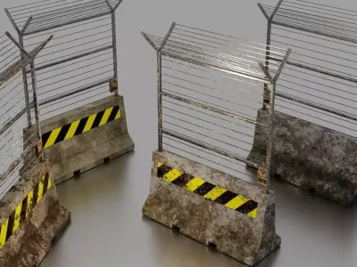 Concrete barrier  3D Model Pack purchase