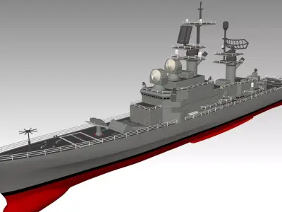 USS Belknap CG 26 3D print model