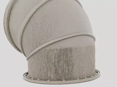 Industrial Factory Ventilation Duct Elbow for 3D print 3D model