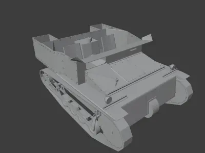 carden loyd tankette 3D Model Low Poly Low-poly 3D model