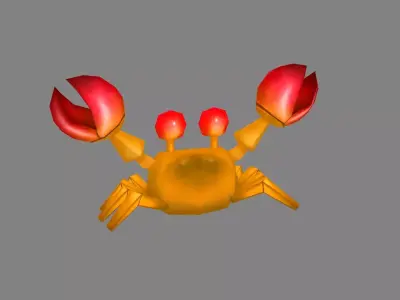 Cartoon Little Crab Low-poly 3D model