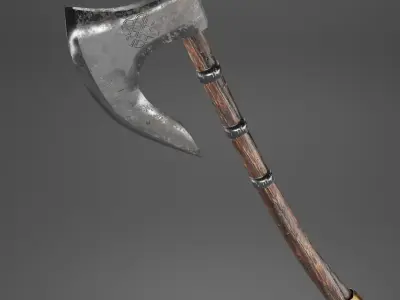 Viking ax Low-poly 3D model